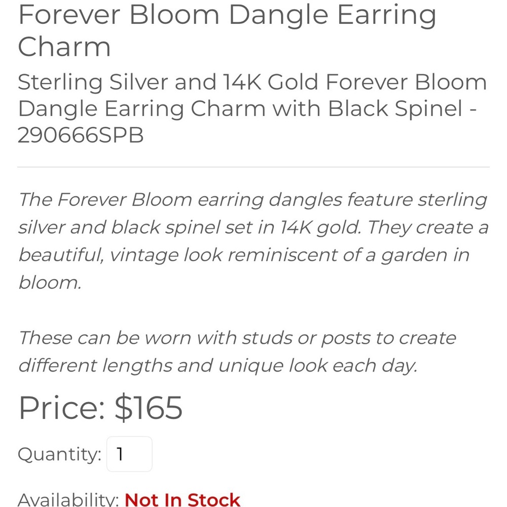 Pandora Forever Bloom Black Spinel TT earrings 290666SPB - Picture 5 of 7